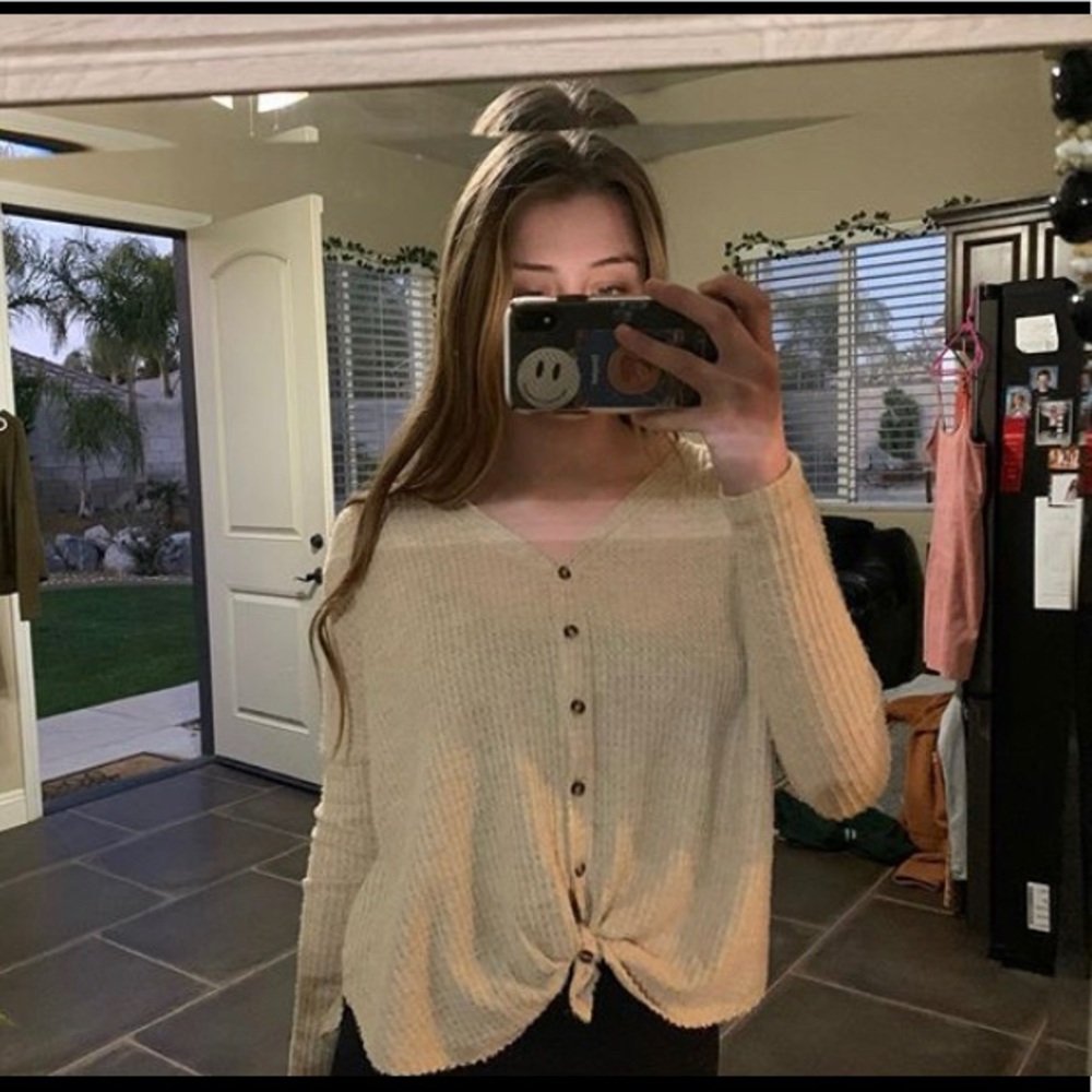 Urban Outfitters thermal button up lounge top